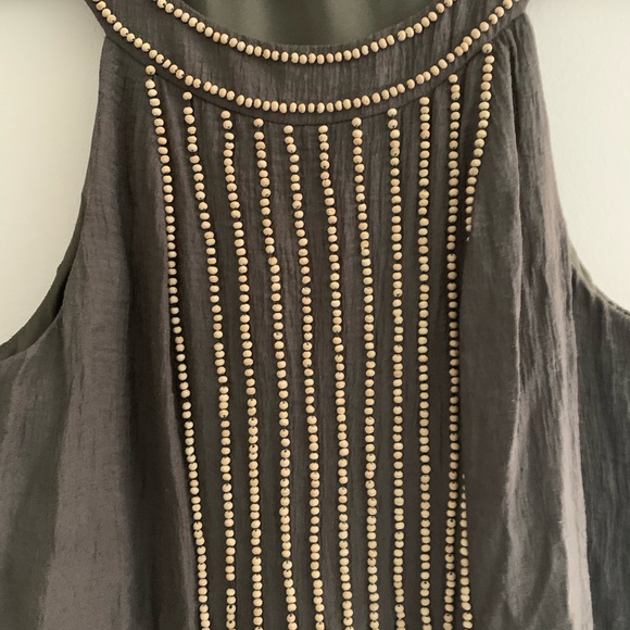 BCBG wooden bead pattern dress in olive green - Picture 9 of 11